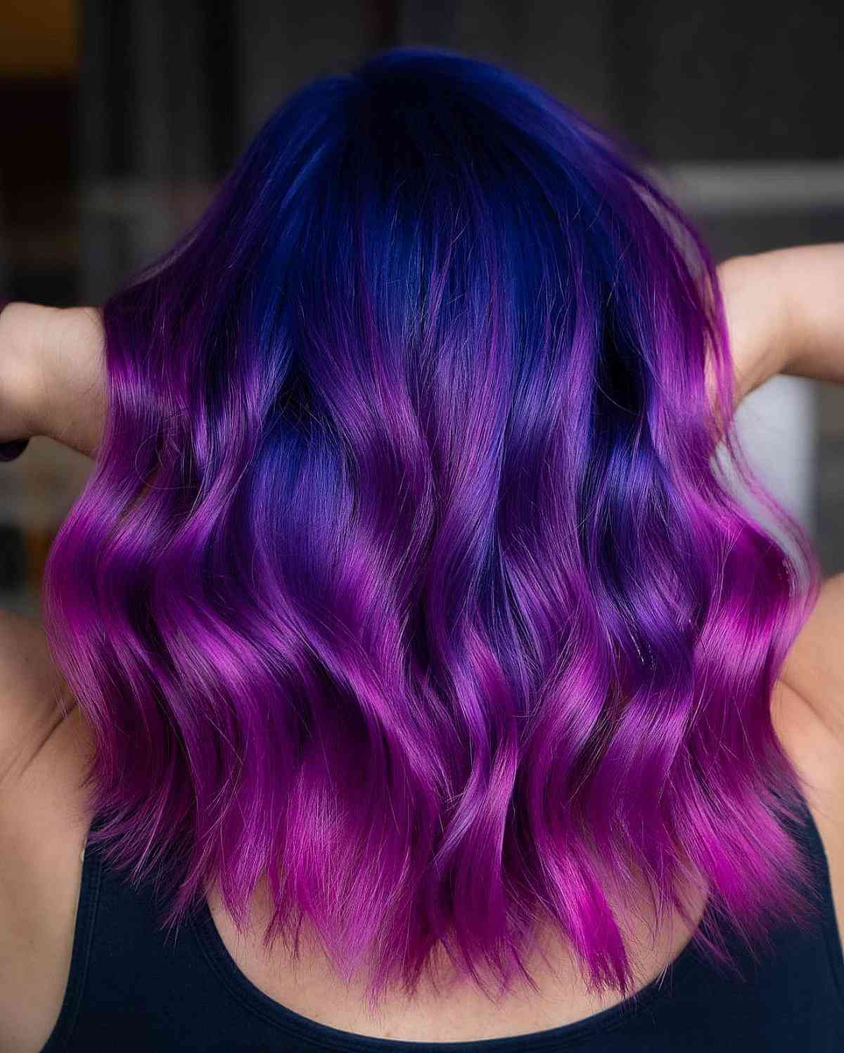 Dark Purple with Pink Highlights — Dark Purple Hair