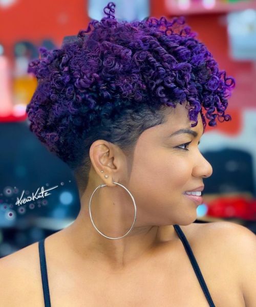 Vibrant Purple Undercut Twist Out