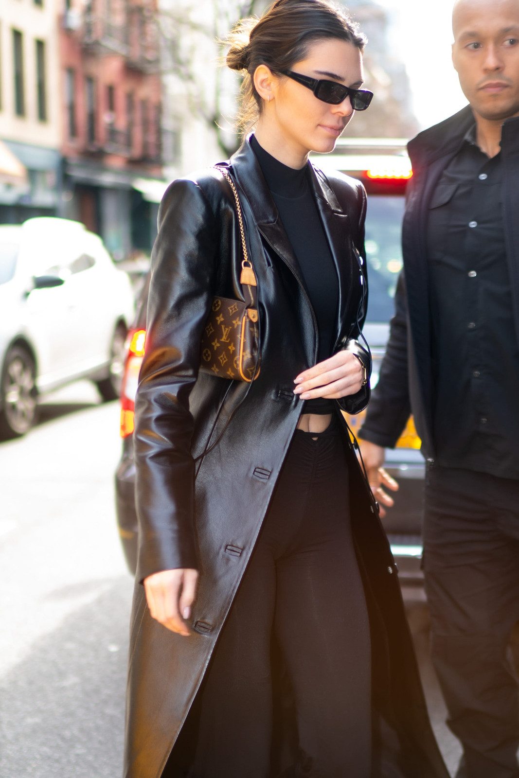 Edgy Leather Trench Coat with Louis Vuitton Bag Edgy Leather Trench Coat with Louis Vuitton Bag — Louis Vuitton Bag Outfits