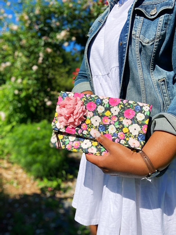 Floral Clutch with Large Flower Detail Floral Clutch with Large Flower Detail — Wedding Guest Bags