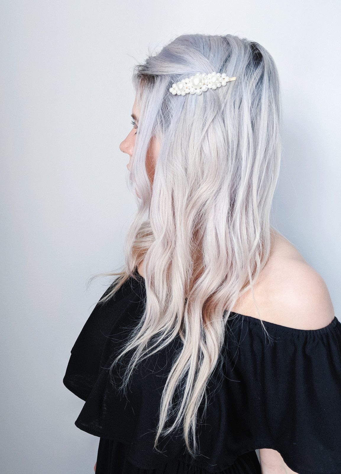 Half-Up Loose Waves With Pearl Barrette — Barrette Hairstyles