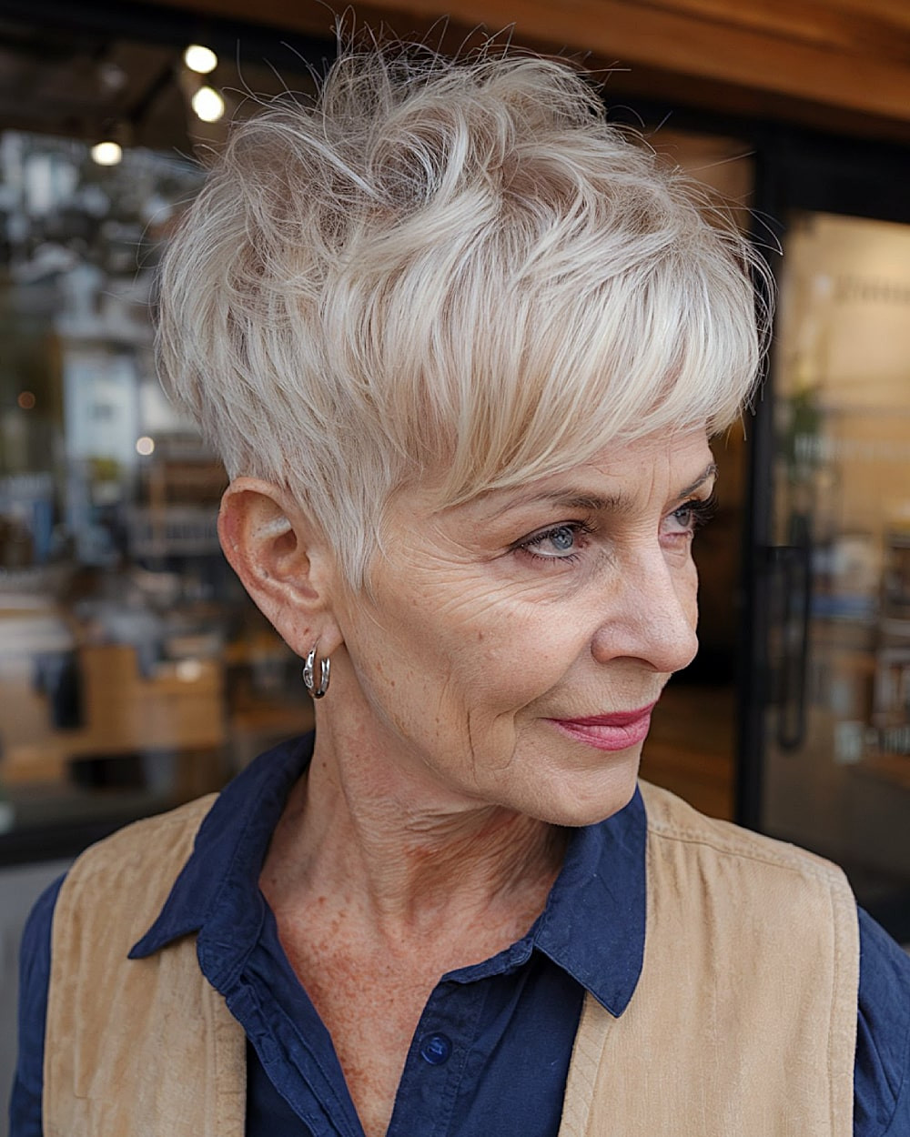 Voluminous Ash Blonde Pixie Voluminous Ash Blonde Pixie — Hair Color for Older Women