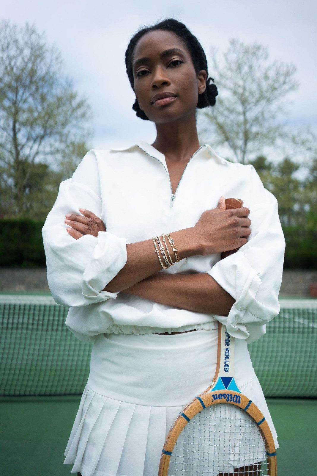Sporty Chic: Tennis Outfit with Stacked Bracelets Sporty Chic: Tennis Outfit with Stacked Bracelets — Tennis Bracelets