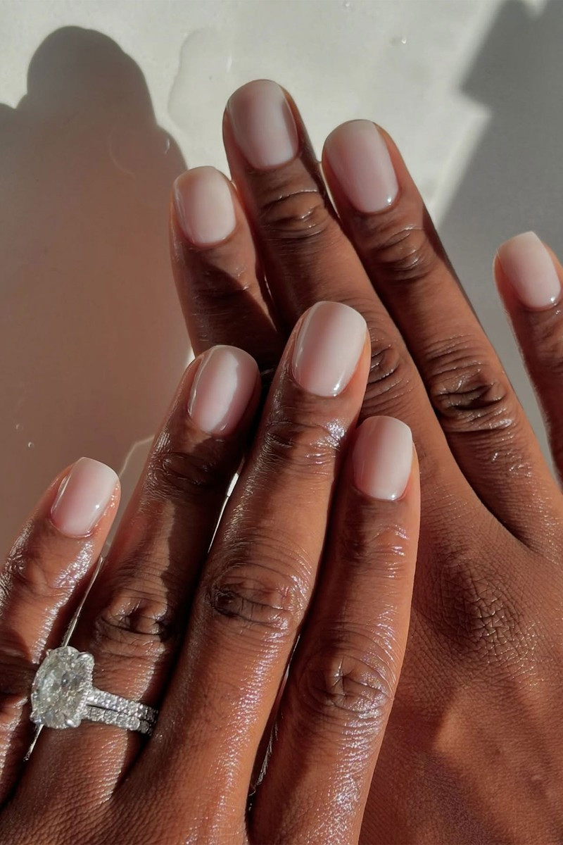 Flawless Sheer Pale Pink Short Square — Interview Nails