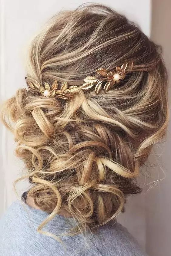 Cascading Honey Blonde Curls Pinned Up — Mother of the Groom Hairstyles