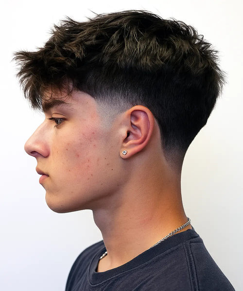 Dramatic Fade Textured Crop Dramatic Fade Textured Crop — Low Taper Fade Straight Hair
