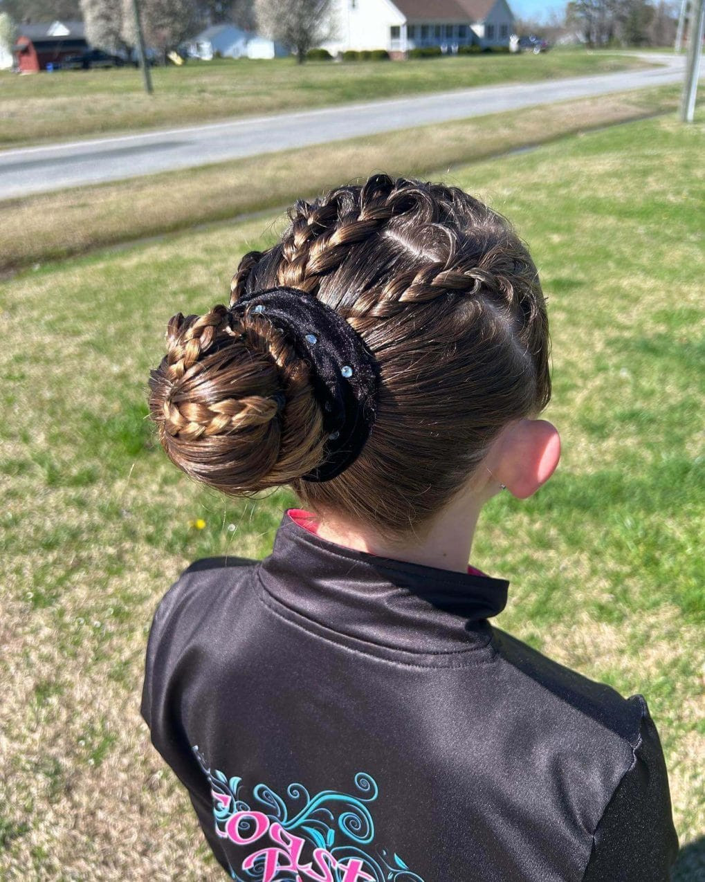 Double High Braided Buns — Gymnastics Hairstyles