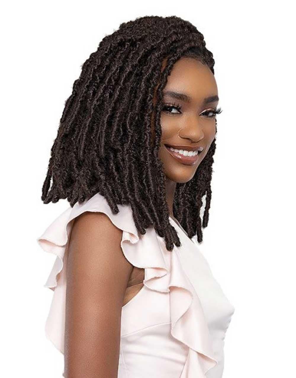 Dark Brown Wavy Butterfly Locs Bob Dark Brown Wavy Butterfly Locs Bob