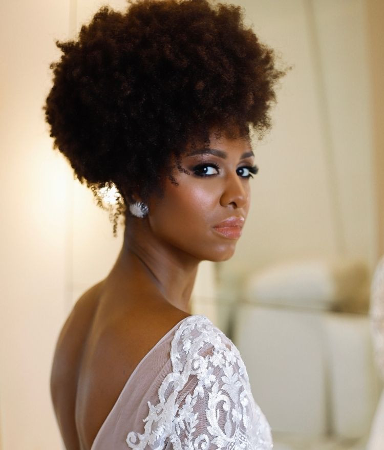 Voluminous Afro Puff Updo — Natural Hair Updo