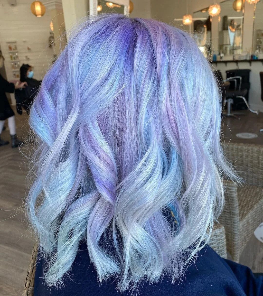 Pastel Blue Angled Bob Pastel Blue Angled Bob — Light Blue Hair