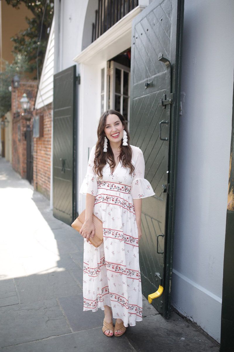 Tiered Floral Maxi Dress with Tassel Earring Flair Tiered Floral Maxi Dress with Tassel Earring Flair — New Orleans Outfits