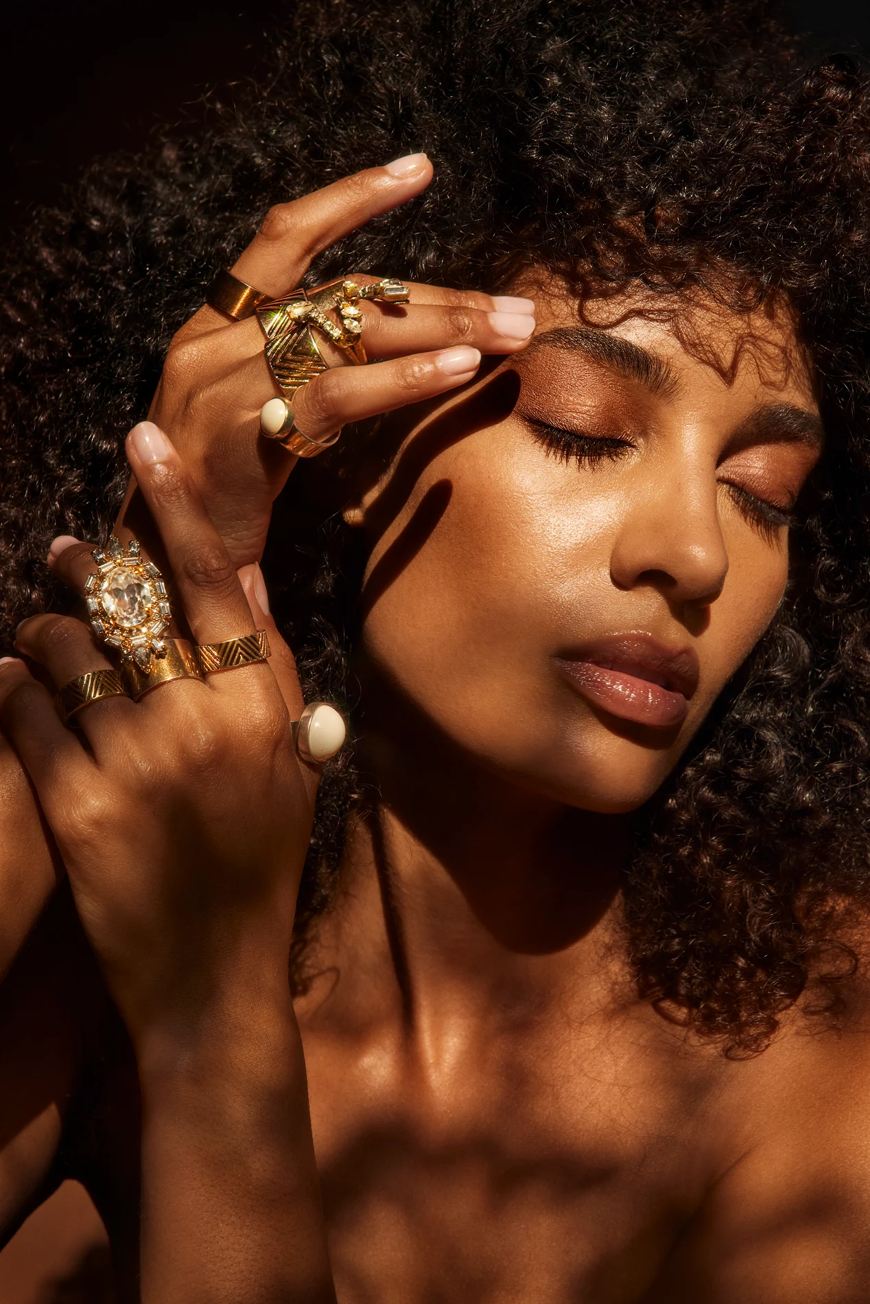 Intricate Gold Rings on Hands Intricate Gold Rings on Hands — Gold Jewelry