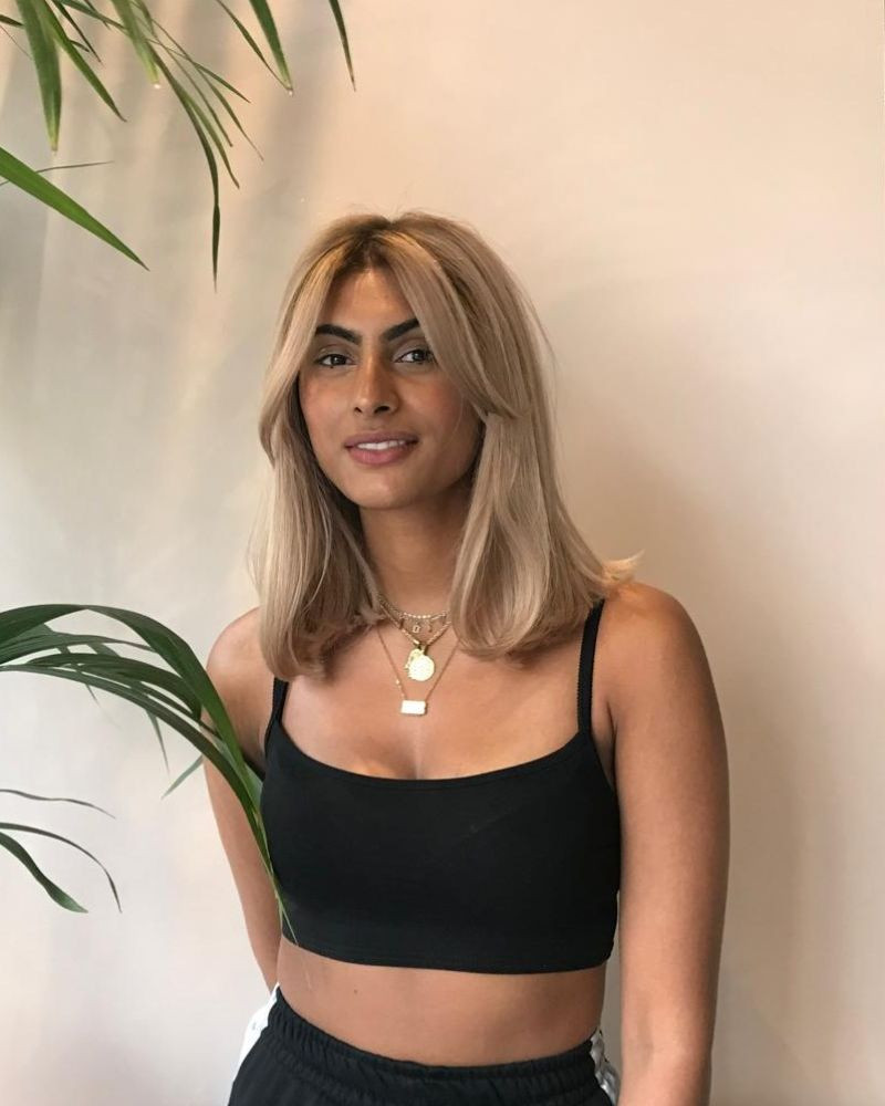 Ash Blonde Lob With Curtain Bangs — Blonde Hair Colors