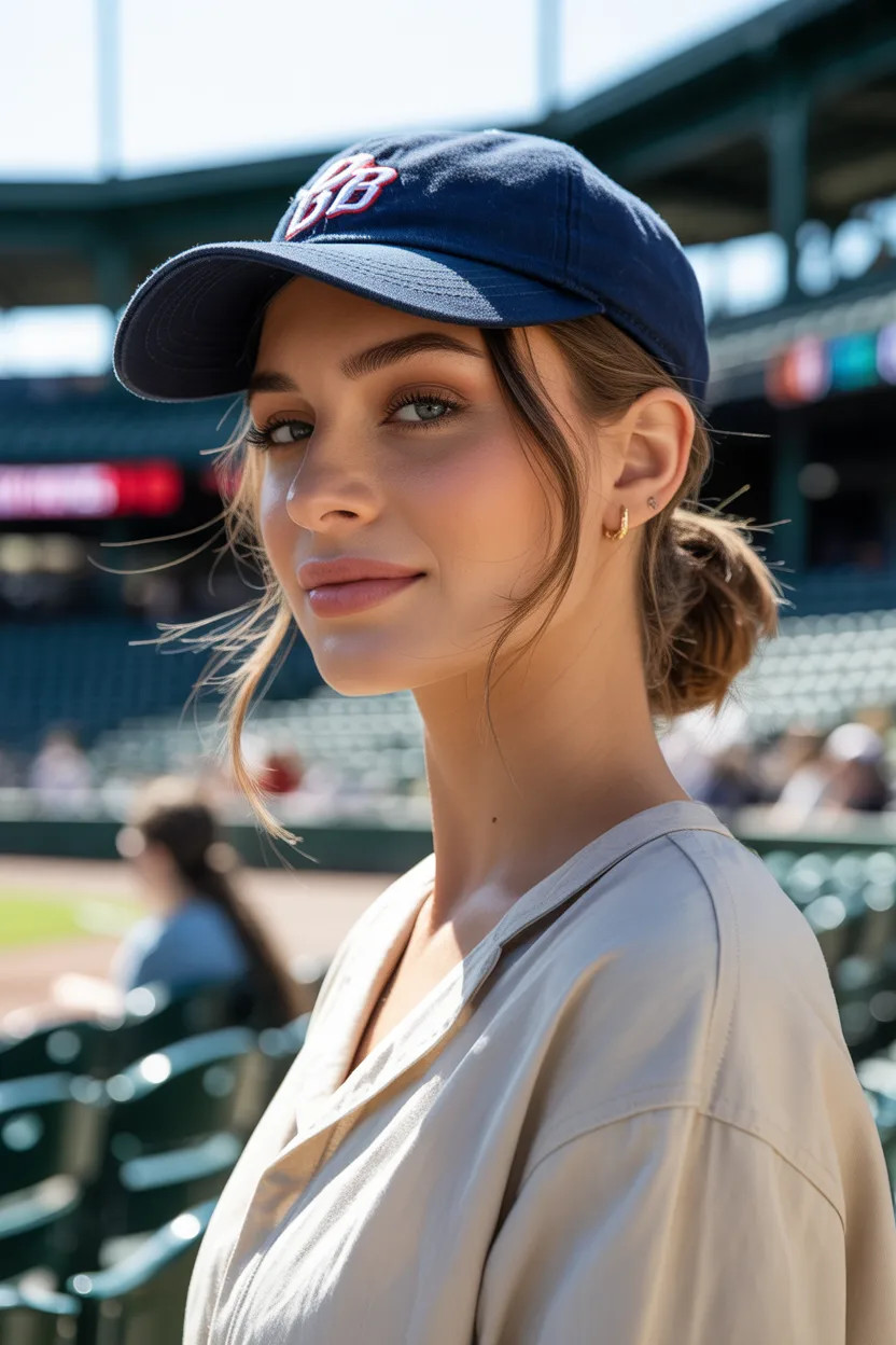 Messy Low Blonde Ponytail Messy Low Blonde Ponytail — Baseball Cap Hairstyles