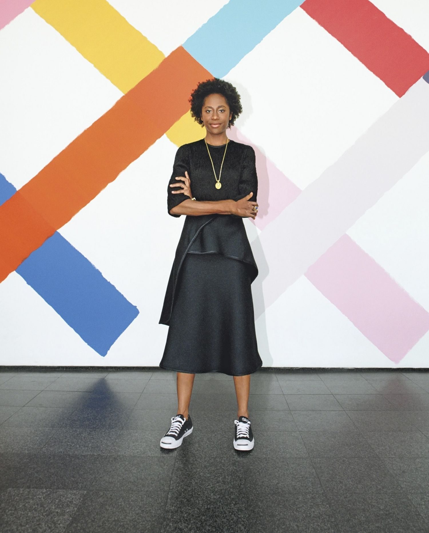 Monochromatic Black Suit with Wide-Leg Trousers — Outfits for Black Women