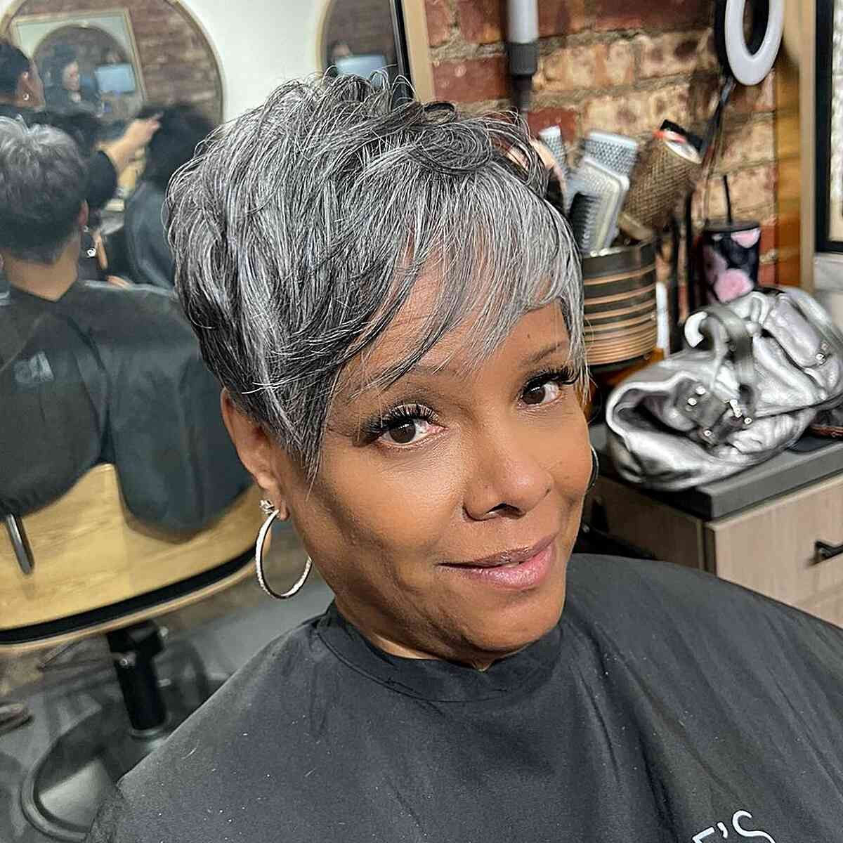 Chic Salt and Pepper Pixie Chic Salt and Pepper Pixie — Haircuts for Black Women Over 50