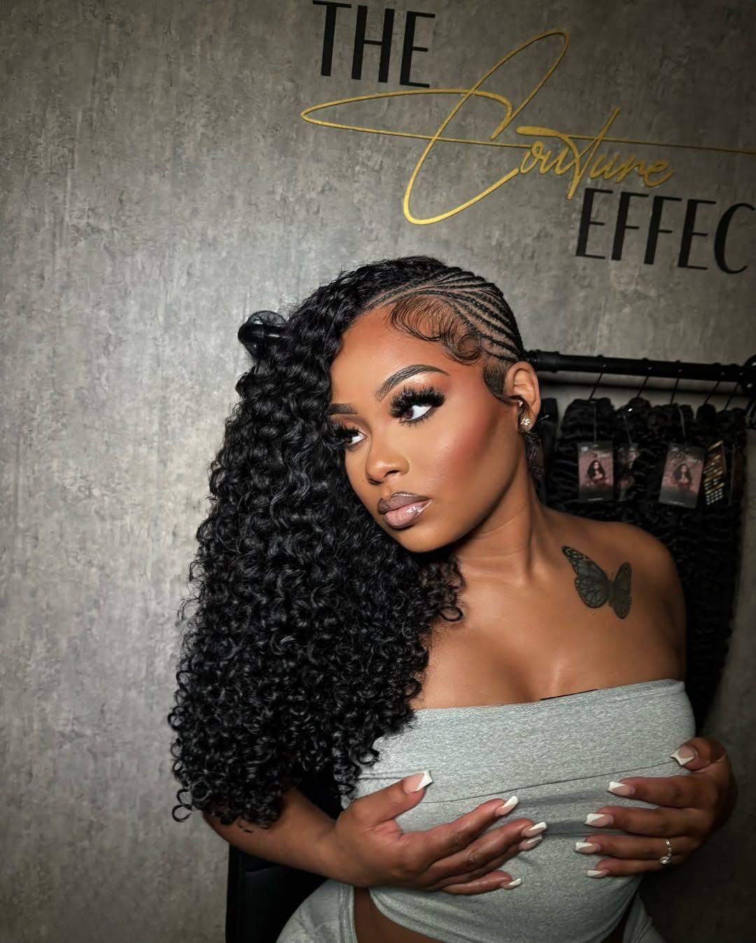 Side Swept Bangs With Loose Curls — Braid Out