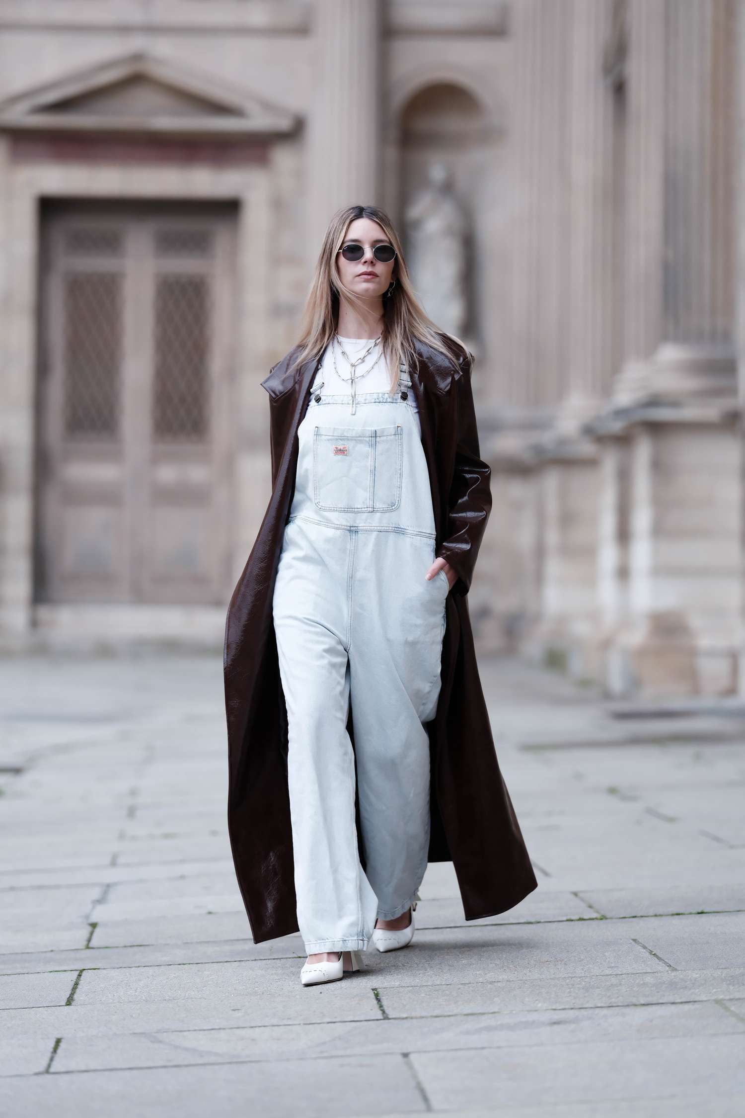 Fashion-Forward Denim Overalls with Vinyl Trench Fashion-Forward Denim Overalls with Vinyl Trench — Overall Outfits