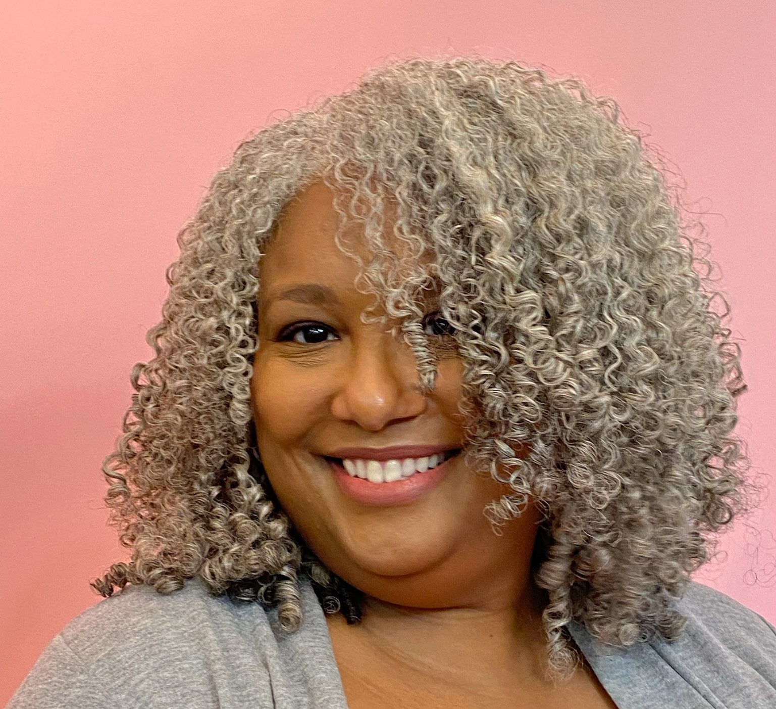 Voluminous Curly Salt and Pepper Wash and Go Voluminous Curly Salt and Pepper Wash and Go — Wash and Go Hairstyles