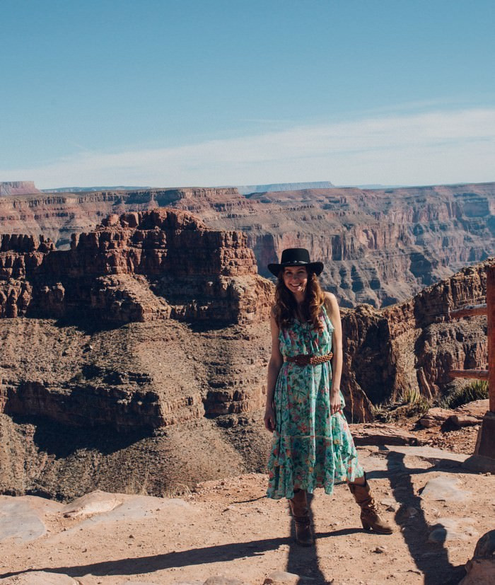 Southwestern Flair: Floral Maxi Dress and Cowboy Hat — Grand Canyon Outfits