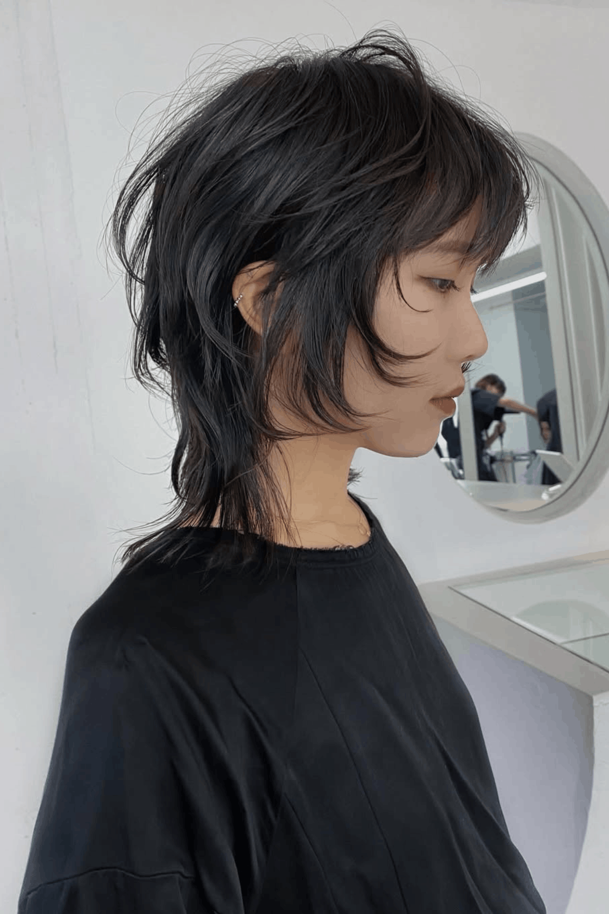 Dark Mullet With Choppy Fringe — Choppy Layers