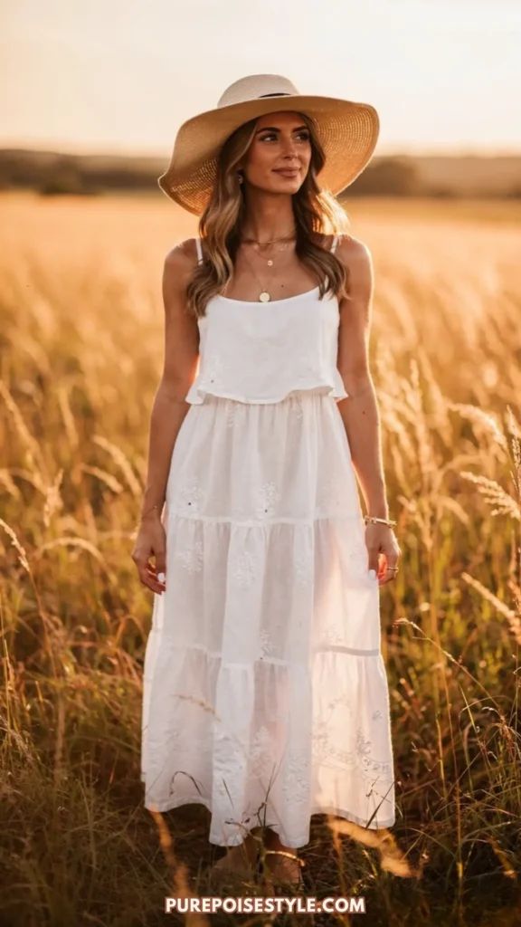 White Tiered Eyelet Maxi Dress for Summer Days White Tiered Eyelet Maxi Dress for Summer Days — Maxi Dress Outfits