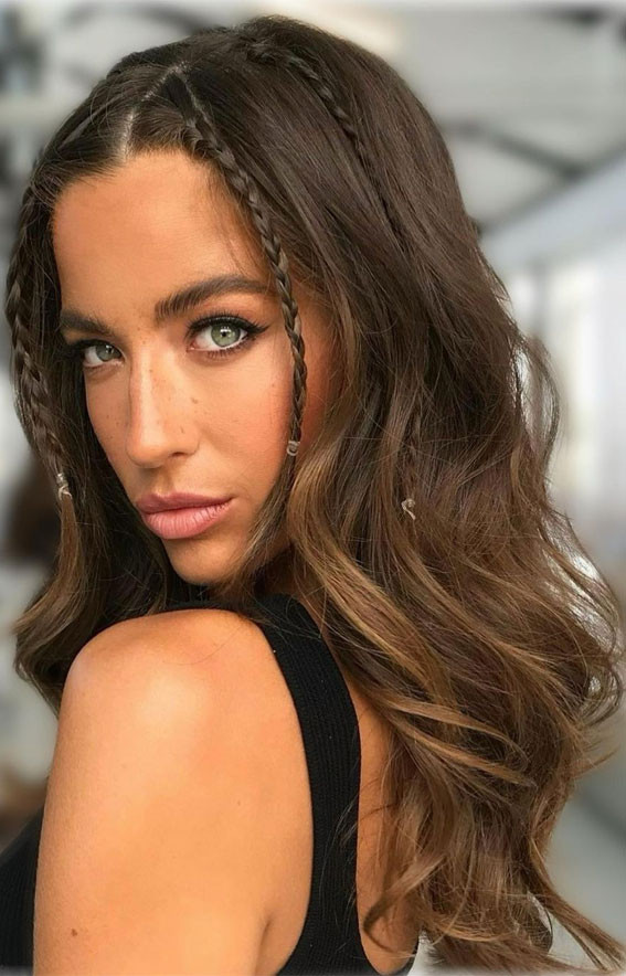 Dark Brown With Subtle Golden Braids Dark Brown With Subtle Golden Braids — Golden Brown Hair