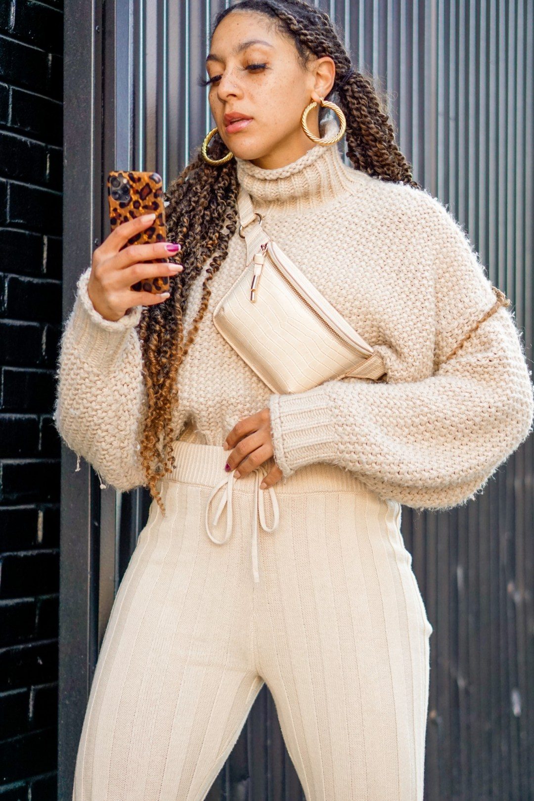 Cozy Knit Duo: Turtleneck Sweater and Matching Pants — It Girl Outfits
