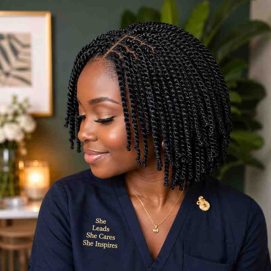 Chin-Length Bob with Mini Twists
