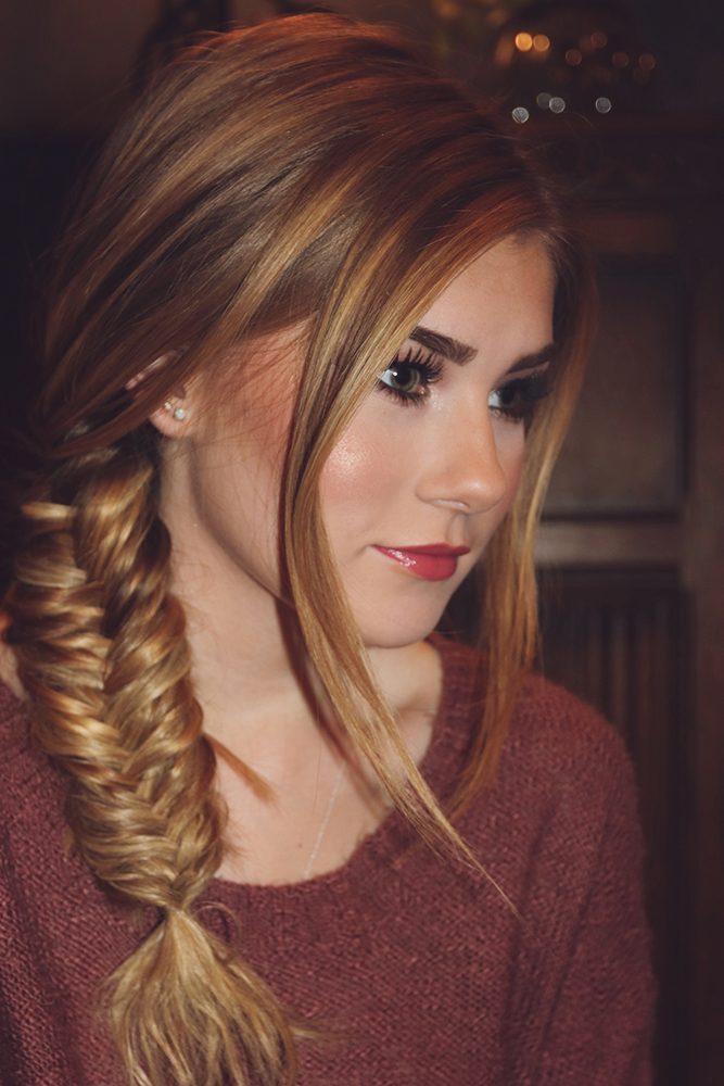 Effortless Golden Blonde Messy Fishtail — Side Braid