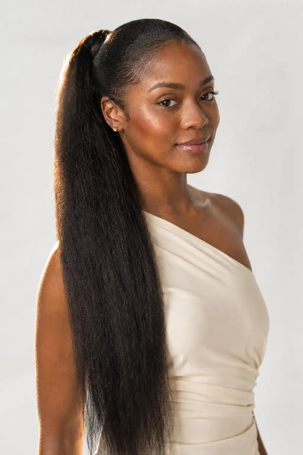 Voluminous High Ponytail With Coily Texture — Ponytail with Extensions