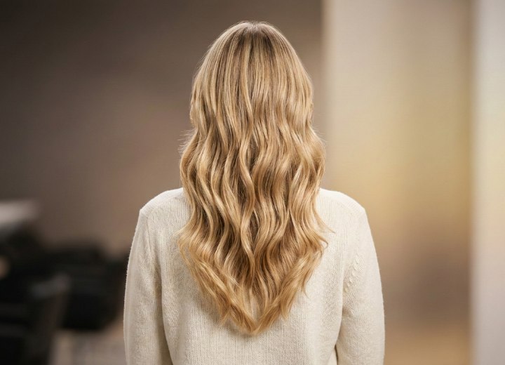 Blonde Wavy V-Cut — V Cut Hair