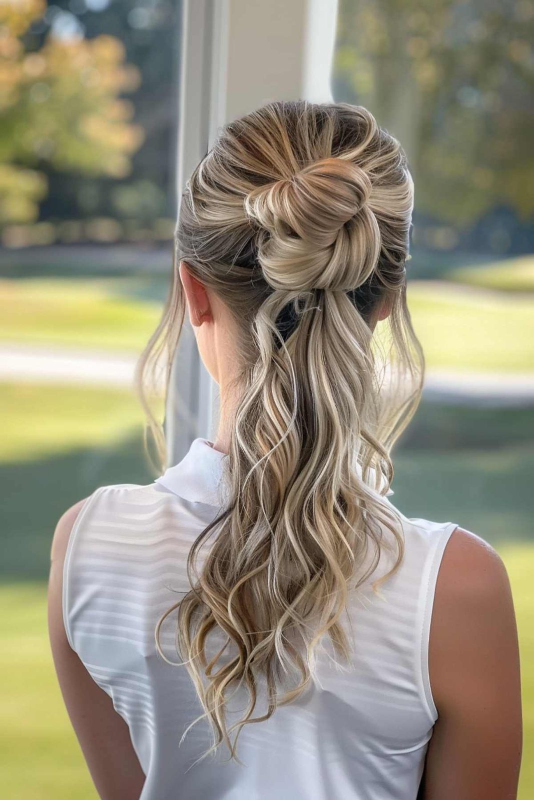 Ash Blonde Crown Knot Updo Ash Blonde Crown Knot Updo — Golf Hairstyles