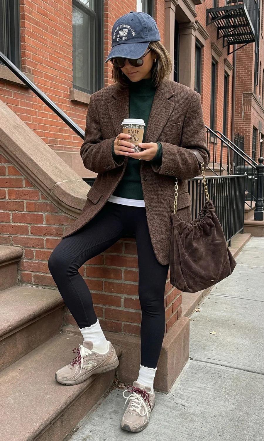Tweed Blazer Meets Sporty Accessories for a Chic City Look Tweed Blazer Meets Sporty Accessories for a Chic City Look — Sporty Chic Outfits
