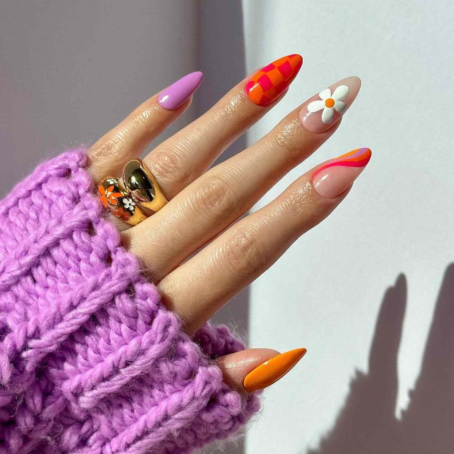 Artistic Skittle Stiletto Nails Artistic Skittle Stiletto Nails — Skittle Nails