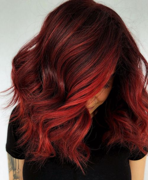 Mid-Back Deep Dark Red With Subtle Highlights Mid-Back Deep Dark Red With Subtle Highlights — Red Highlights