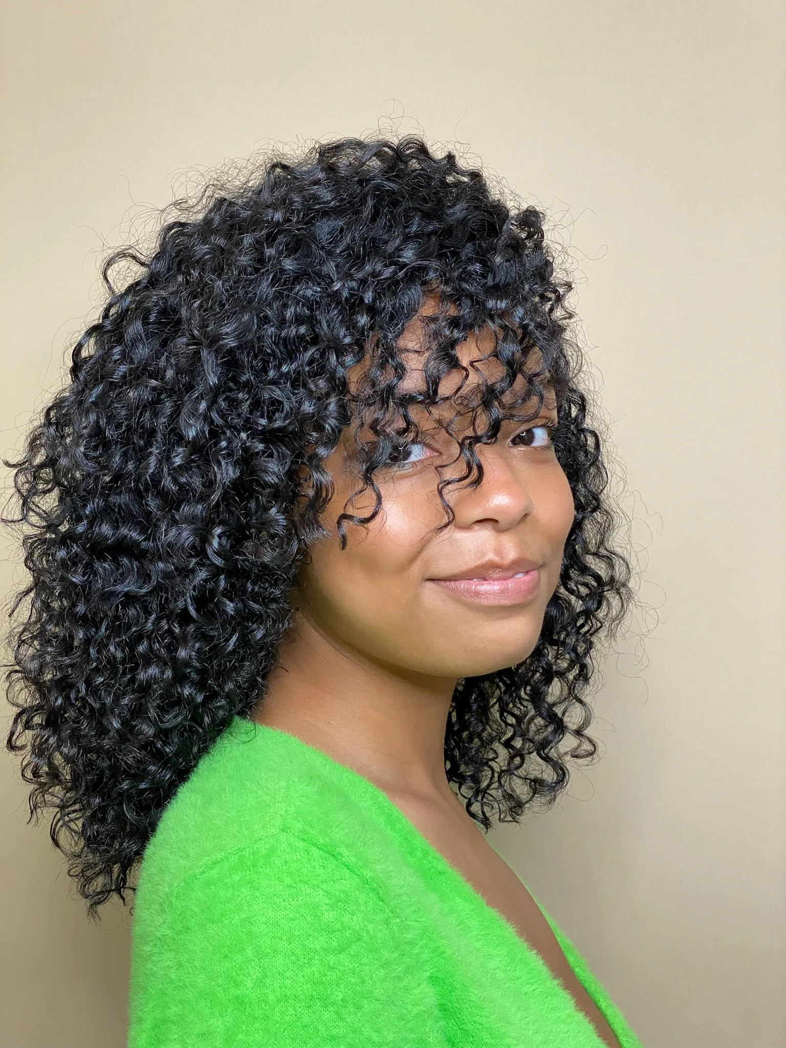 Shoulder-Length Curls With Full Fringe Shoulder-Length Curls With Full Fringe — Natural Hairstyles for Black Women