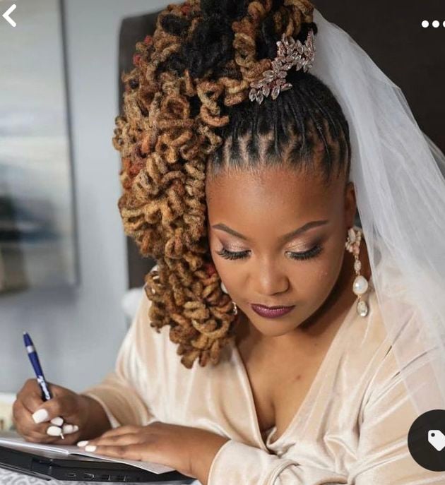 Dramatic Loc Ponytail With Bridal Accessory — Loc Updos