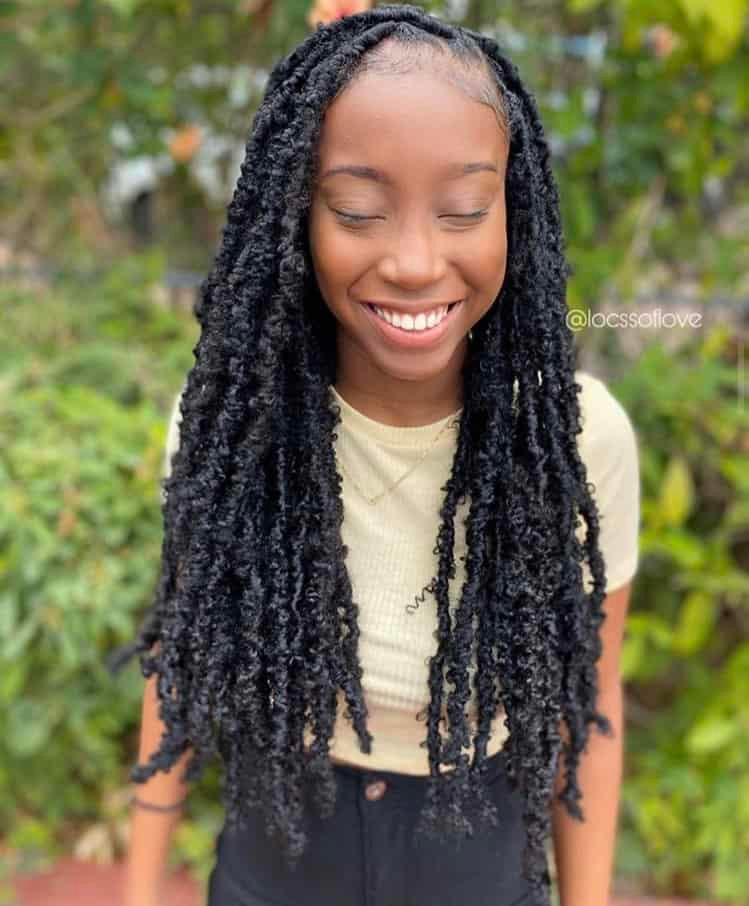 Shoulder Length Butterfly Locs — Distressed Locs