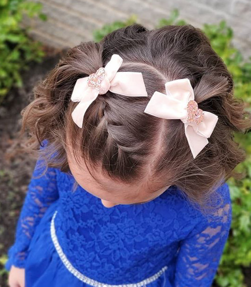 Pigtails With Curls And Bows Pigtails With Curls And Bows — Baby Girl Hairstyles