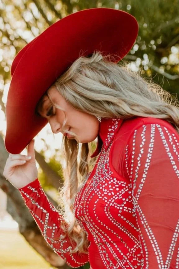 Sparkling Red Cowboy Hat for Performance — Cowboy Hat Outfits