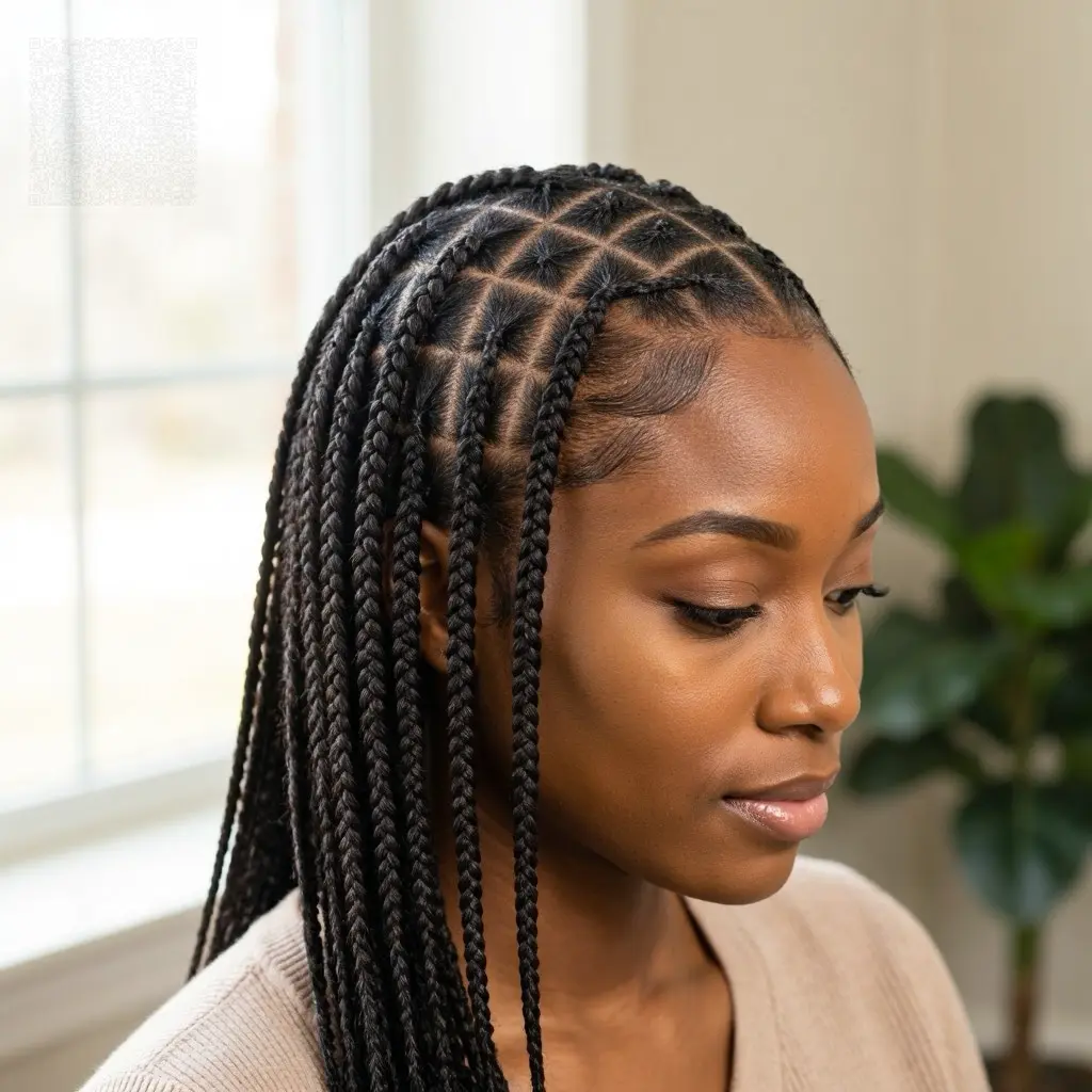 Box Braids with Diamond Parting Box Braids with Diamond Parting — Braided Hairstyles for Black Women