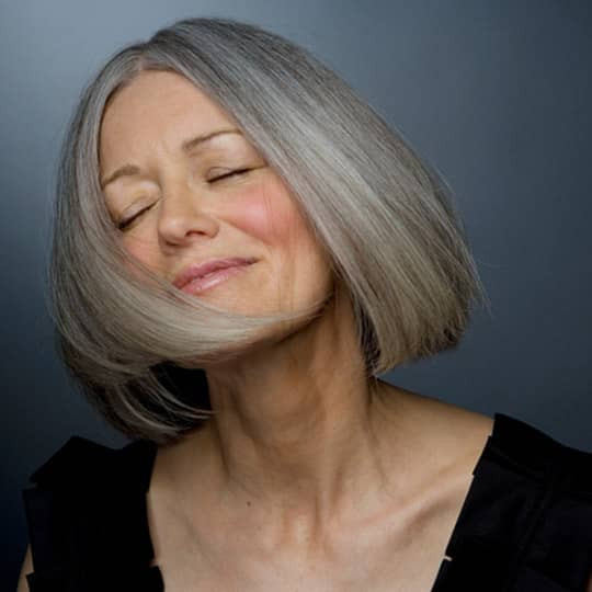 Sleek Silver Gray Bob Sleek Silver Gray Bob — Hair Color to Hide Gray