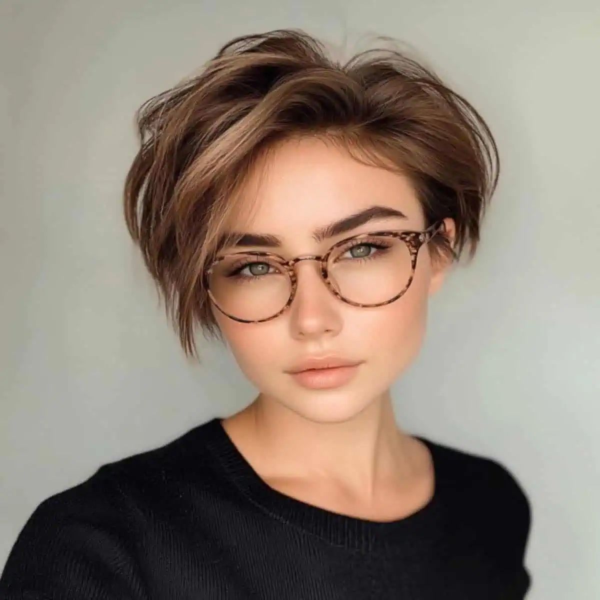 Smooth Pixie Bob With Textured Ends — Hairstyles with Glasses