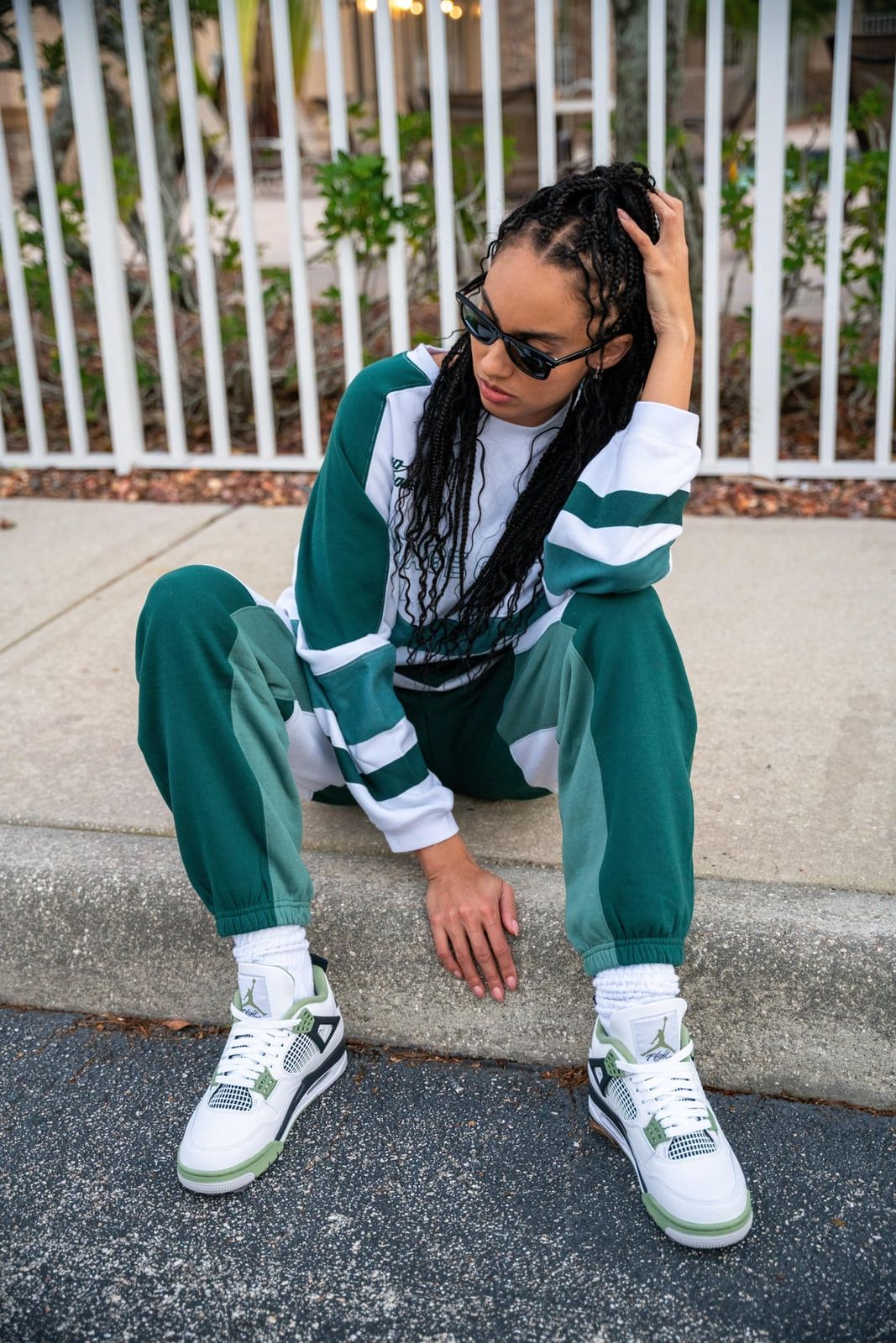 Coordinated Comfort: Jordan 4 'Seafoam' with Matching Sweatsuit Coordinated Comfort: Jordan 4 'Seafoam' with Matching Sweatsuit — Jordan 4 Outfits