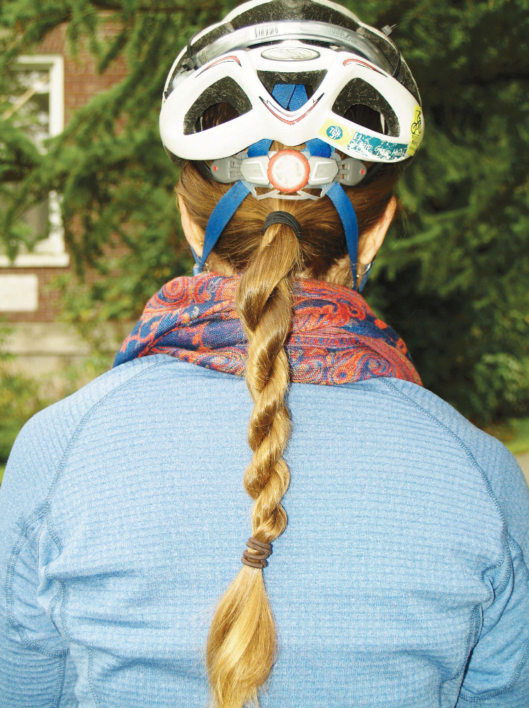 Thick Twisted Blonde Braid — Bike Helmet Hairstyles