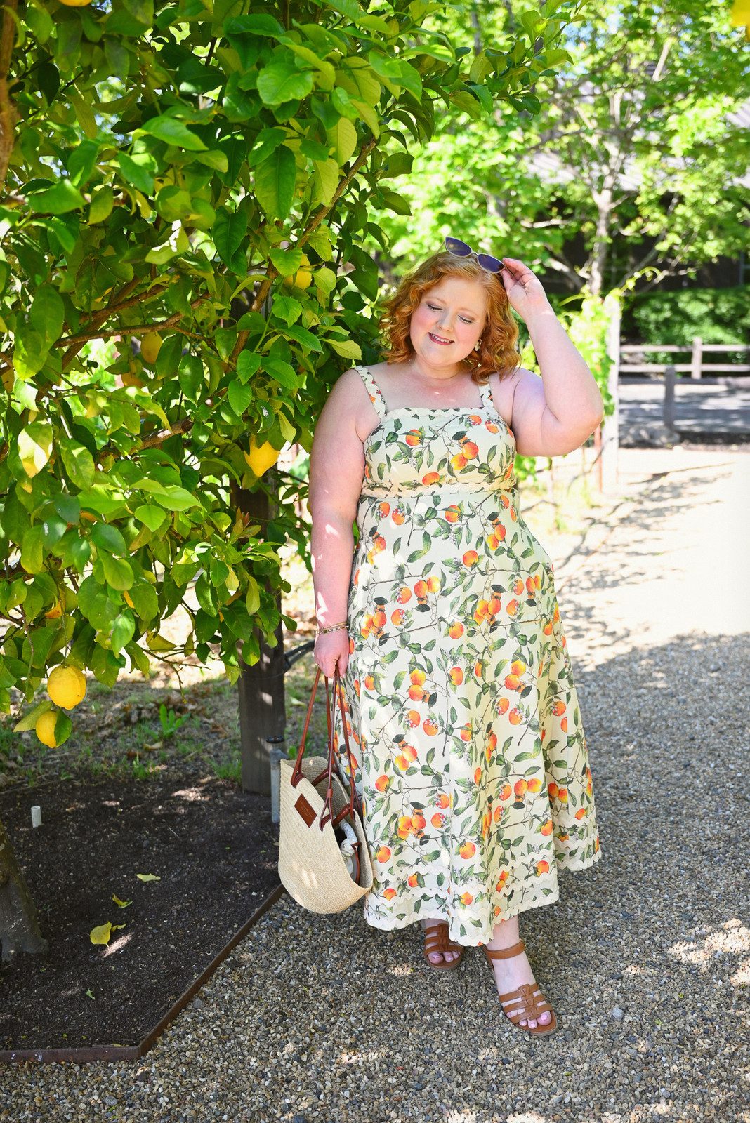 Fruit Print Midi Dress for a Sunny Day Fruit Print Midi Dress for a Sunny Day — Napa Outfits
