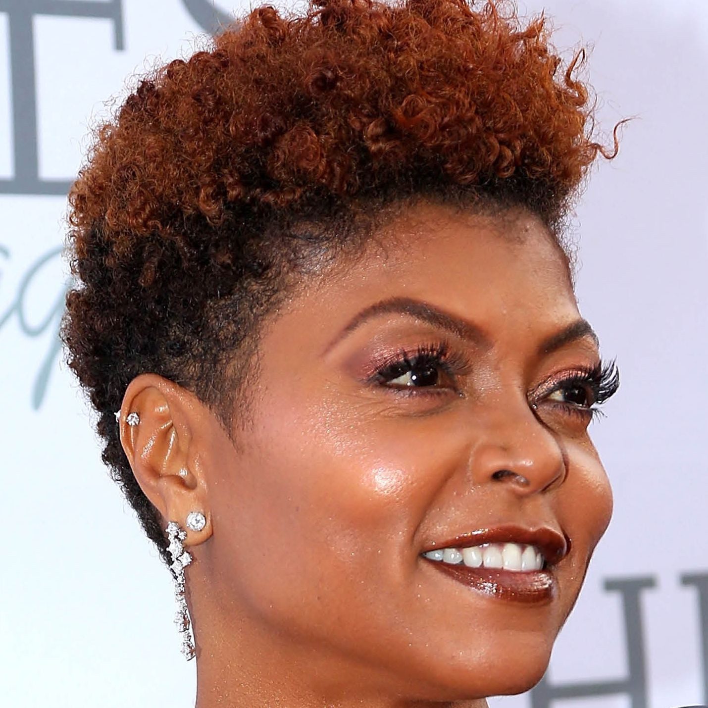 Pixie Cut With Shaved Sides and Auburn Curls — Big Chop Hairstyles