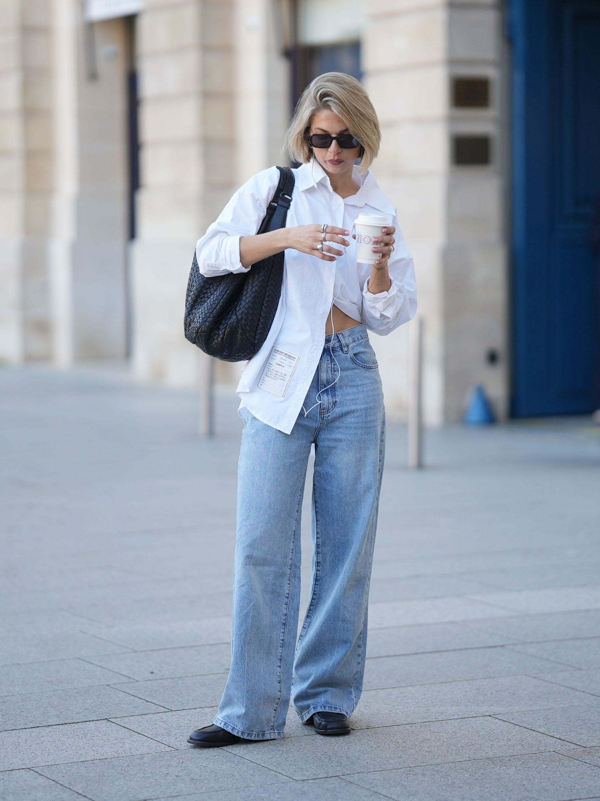 Mom Jeans Layered with a Hoodie and Long Coat Mom Jeans Layered with a Hoodie and Long Coat