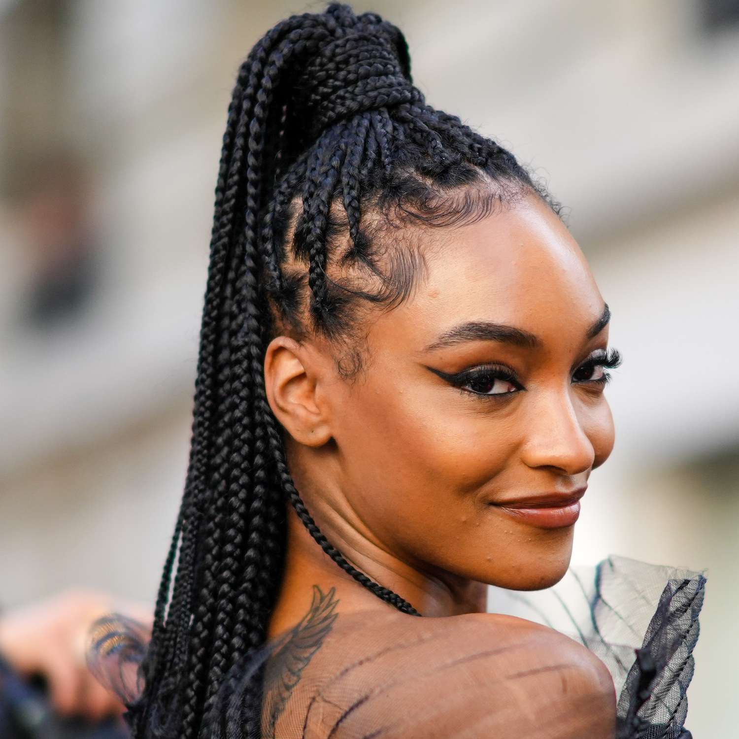 Sleek Box Braids High Ponytail Sleek Box Braids High Ponytail — Braids for Medium Hair